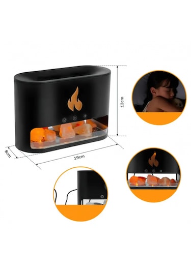 Şömine Hava Nemlendiricisi 4 Renkli Alevli Ve Doğal Taş Hediyeli