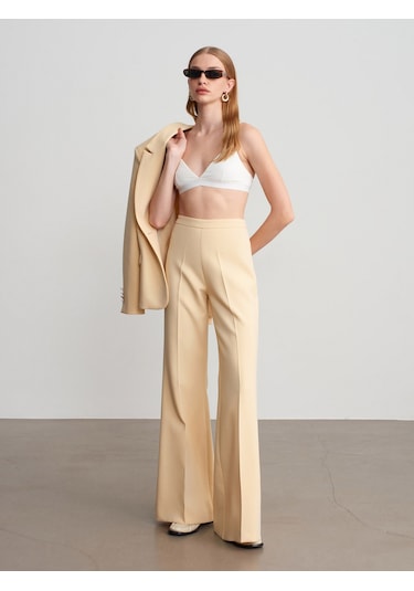 Dilvin 72656 İspanyol Paça Pantolon-sarı