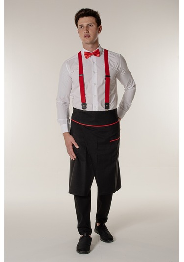 Kırmızı Barista Pantolon Askısı - Kırmızı