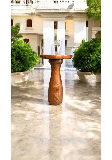 Tekli Ahşap Mantar Sehpa Açık Ceviz Renk, El Yapımı Özel Tasarı