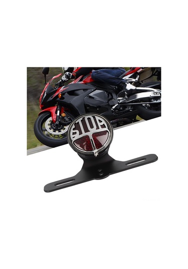 Moveevo Motosikletler İçin Klasik Stiliyle Yenilenen Durma/fren Lambası - Aluminyum Gövde, Yüksek Parlaklık, Evrensel Uyum, Plaka Tutuculu
