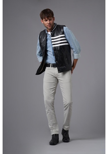 Papi Siyah Deri Yelek 118516 001