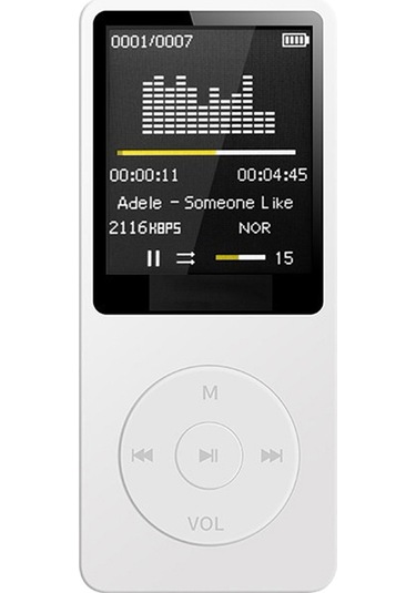 Kangvka 1.8 İnç Tft Ekranlı Taşınabilir Mp3 Çalar - Mikrofonlu Kayıt, Radyo Ve Video Desteği, Hafif Tasarım, Beyaz