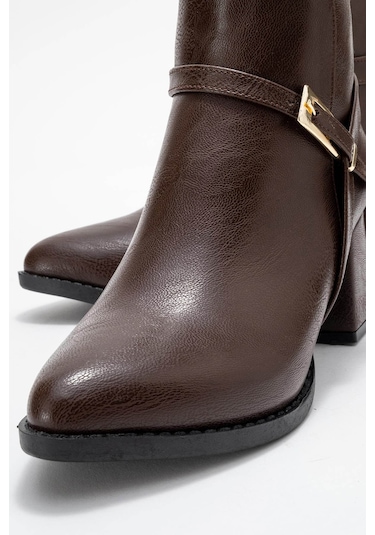 Trender Kahverengi Kadın Bot & Bootie 21-t064 Kahverengi