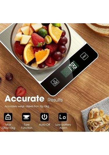 Fastbuy Wangxi Siyah Mutfak Terazisi - 01g Hassasiyet, 6 Birim Doğruluk, Paslanmaz Çelik Siyah