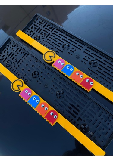 Pacman Plakalık 2'li Oto Araba Aksesuar 2 Adet Plakalık Universal