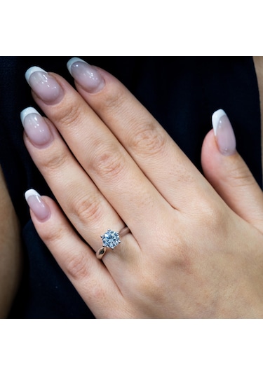 1 Karat E Renk Pırlanta Vintage Tektaş Yüzük-hrd Sertifikalı