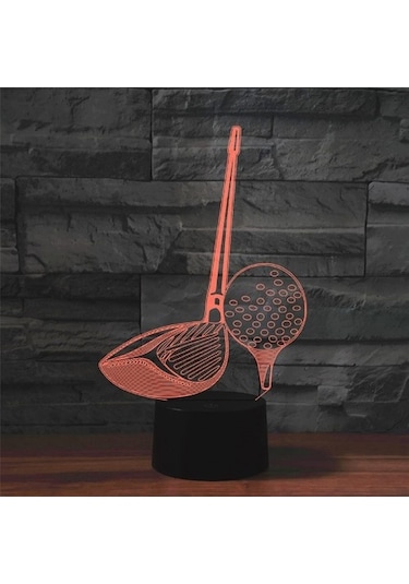 Goldenqian Çocuklar Için Gece Lambası 3d Golf Ekipmanları Uzaktan Kumandalı Led Lamba 16 Renk Değiştirme Noel Doğum Günü Hediyesi Çocuk Için Fbd452 Siyah