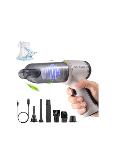 Yifomall Aoresac Taşınabilir Araç İçi Kablosuz Süpürge, 12000pa Güçlü Emiş, 2000mah Pil, Usb Şarj, Fırçalı Motor