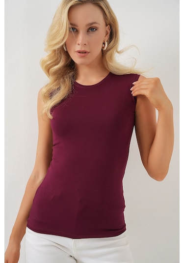 Bigdart Kadın Kolsuz Body 4347 - Bordo