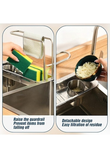 Tongxida Bosphorusboutique Süngerlik Rafı, Parlak Gümüş Genişletilebilir Drenaj Çelik C Hh Çok Renkli Çok Renkli