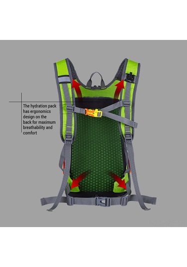 Mufunye Dışarıda Spor İçin Su Torbaslı Çift Omuzlu Sırt Çantası - Su Geçirmez Nylon Malzeme, Yeşil Renk Çok Renkli