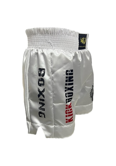 Dijital Baskılı Kick Boks Şortu - Antrenman Ve Müsabaka Şortu Beyaz