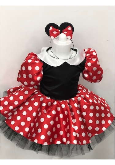 Minnie Mouse Kız Çocuk Doğum Günü Elbisesi & Parti Kostümü Çok Renkli