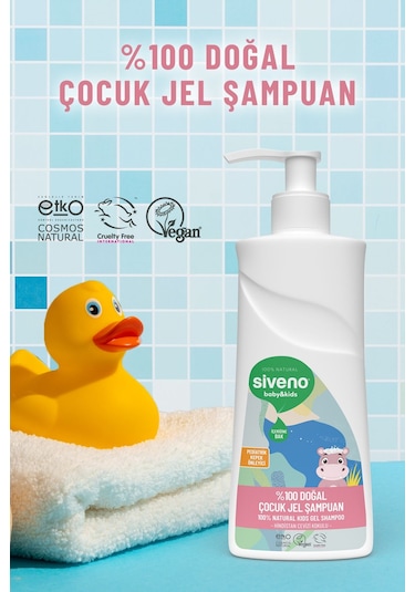Siveno %100 Doğal Yenidoğan Bebek Çocuk Jel Şampuanı Saç ve Vücut Konak Önleyici 325 ml
