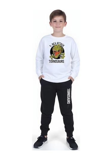 Fyk Kids 3'lü Erkek Çocuk Baskılı Yuvarlak Yaka Alt-üst Pijama Takımı Turuncu