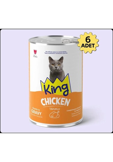 Sos İçerisinde Et Parçacıklı Tavuklu Kedi Konservesi 400 Gr 6 Adet