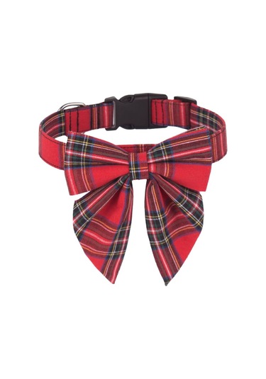 Leezsingfiyonklu Noel Köpek Tasması, Ayarlanabilir Pamuklu Kırmızı Kareli Papyon Büyük Köpekler İçin Noel Köpek Tasmaları Evcil Hayvanlar-15