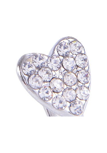 Suntek Glitter Klipsli Sahte Burun Halkası Gümüş-kalp Gümüş