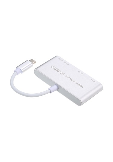 Wezone Alüminyum 5-in-1 Usb-c 3.1 Hub: Usb 3.0 Çevirici, Sd/tf Kart Okuyucu, Otg Desteği - Gümüş 5gbps