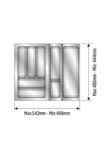 Mutfak Çekmece Içi Kaşıklık Beyaz 54 Cm x 48 Cm