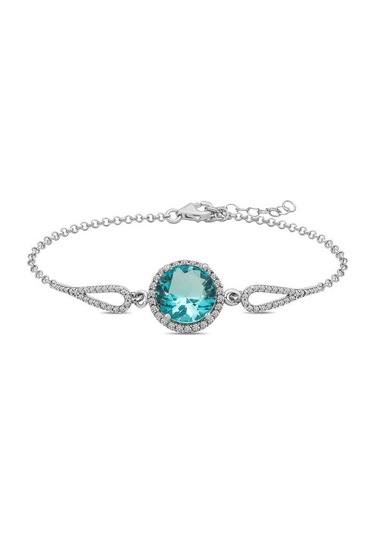 Gümüş Aquamarine Bayan Bileklik