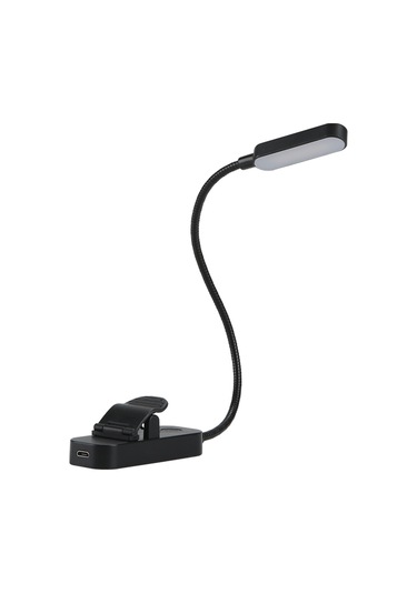 Yaleker Usb Şarj Edilebilir Led Kitap Lambası, 8 Led'li Uzun Tip Işık, 3 Renk Sıcaklığı, Dimmable, Siyah Model 1 Siyah