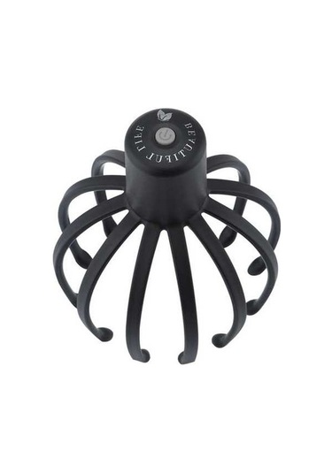 Novahub Elektrik Kaçağı Masajı Titreşimli Rölyefi Saç Kazandırıcı Multi-claw Stres Rölyefi, Boyut: 3 Dişli Siyah Siyah