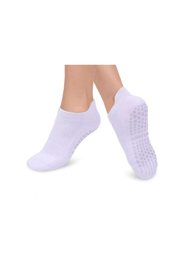 Springsun Kadınlar İçin Silikon Anti Kayma Yoga Pilates Çorapları - Nem Absorbing Nefesli Kumaş - Spor Dans Fitness - Mor - 34-40 Numara - 1 Çift Mor