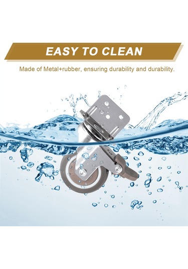 Aubyhe 4'lü L Tipi 5cm Gummi Tekerlekli Mobilya Kasnagi - 360 Derece Döner Kilitleme, 400lb Yük Kapasitesi, Metal Gövde, Sessiz Ve Kaymazsız