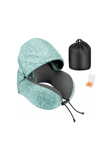 Springsun Yolculuk Yastığı Hafızalı Köpük Başlıklı Boyun Desteği, Uçak/araba/ofis İçin Rahat Uyku Gri