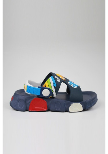Günlük Unisex Çocuk Sandalet Esnek Kaymaz Taban Yazlık Ev Okul Kreş Ayakkabı Ps940-ps955 Lacivert