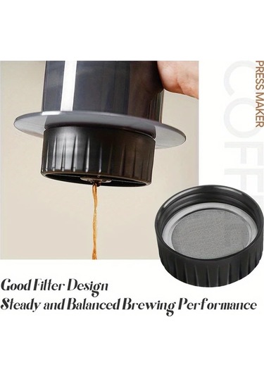 Xuweiwei Gri Espresso Kahve Makinesi Tasinabilir Cafe French Press Filtreli Kagit Seti Kahve Demligi