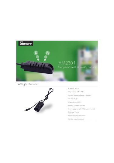 Neevoyu Am2301 Su Geçirmez Sıcaklık Ve Nem Sensörü, Sonoff Th10/th16 İle Uyumlu, Akıllı Cihaz Kontrolü İçin Tespit Prob Model: Im160712004