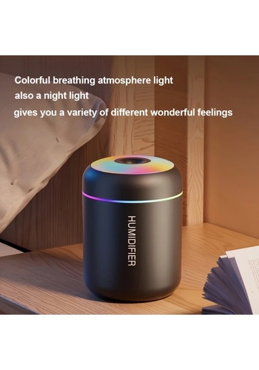 Carrier Beyaz Sessiz Usb Güçlü Mini Nemlendirici Renkli Led Işık Yatak Odası Oturma Odası Ofis Dekoru Modern Plastik Nemlendirici