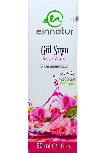 Einnatur Doğal Yağlı Gül Suyu Spreyli %100 Saf 50 ML
