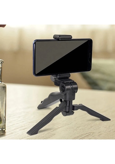 Motion003 Koyu Siyah Taşınabilir 360 Dönebilen Anti Shake Tripod Mobil Telefonlar İçin Daya Koyu Siyah