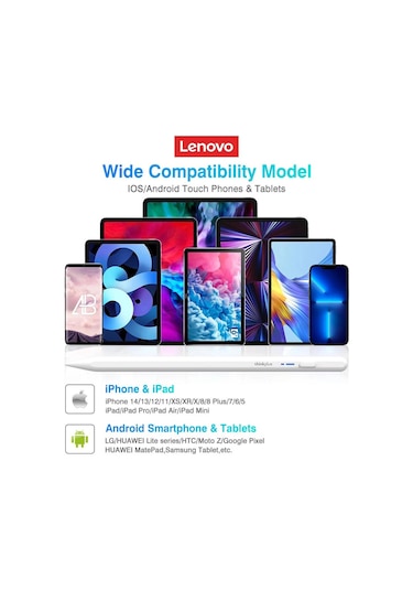 Lenovo Thinkplus Universal Bp16 Dokunmatik Kalem Tablet Mobil Android İos Telefon İpad Uyumlu Aksesuarları Çizim Tableti Kalem