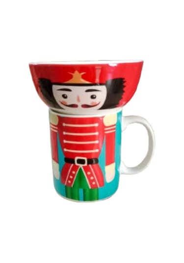 Kurşun Asker Temalı Yılbaşı Kupa & Kase Seti - Turkuaz Turkuaz