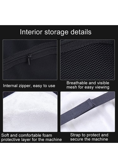 Vision Pro İçin Saklama Çantası Vr Şapkalar Eva Taşınabilir Sert Kılıf Kumaş Desenli Siyah