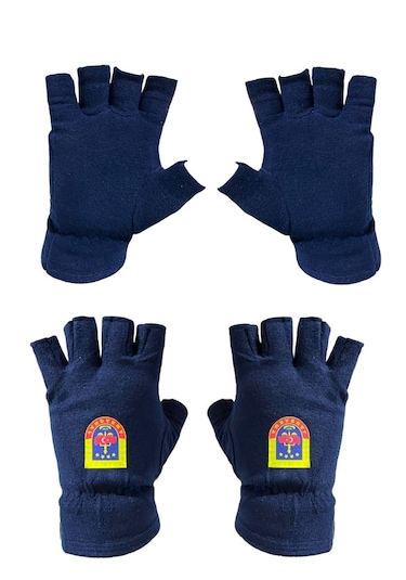 Jandarma Asayiş Lacivert Yün Bere Polar Boyunluk Kesik Eldivenset Lacivert