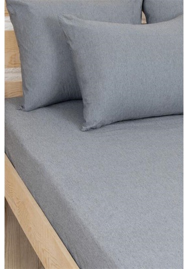 Çift Kişilik Lastikli Çarşaf Seti + 2 Yastık Kılıfı Antrasit