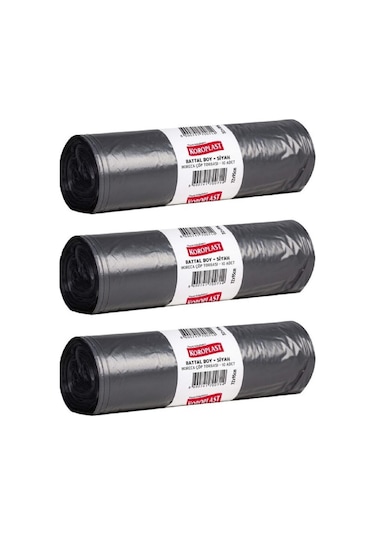Koroplast Çöp Poşeti Battal Boy Siyah 10'lu 72 x 95 CM x 3 Paket