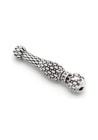 Çizgi Tasarım İşlemeli 925 Ayar Gümüş Tesbih İmamesi 201024589