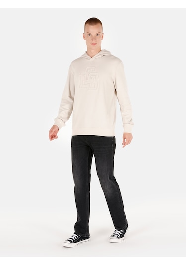 Colin's Colins Normal Kesim Kapüşonlu Baskılı Bej Erkek Sweatshirt Cl1069832 Lıght Beıge Colin's Colins Normal Kesim Kapüşonlu Baskılı Bej Erkek Sweatshirt Cl1069832 Lıght Beıge