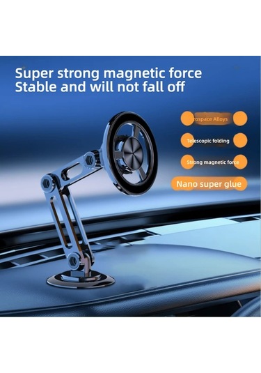 Cordial Alaşımlı Manyetik Araç Tutucu - Siyah, Uzatılabilir & Dönebilir Navigasyon Telefon Askısı