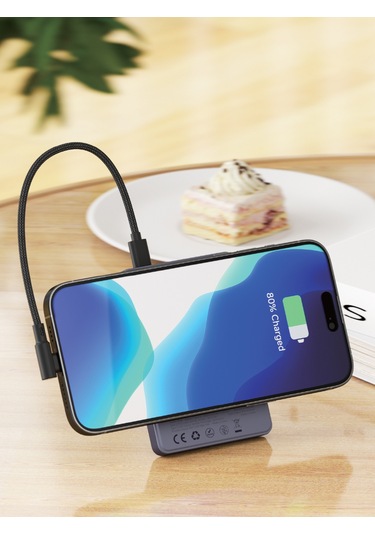 Fulltech Fp38 5000 Mah Magsafe Kablosuz Powerbank 20w Pd Hızlı Şarj, Manyetik Tutucu, Dahili Usb-c Siyah