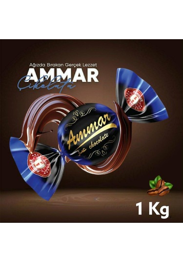 Ammar Bitter Kaplamalı Bitter İç Dolgulu Türk Kahveli Bayramlık İkramlık Çikolata 1 KG