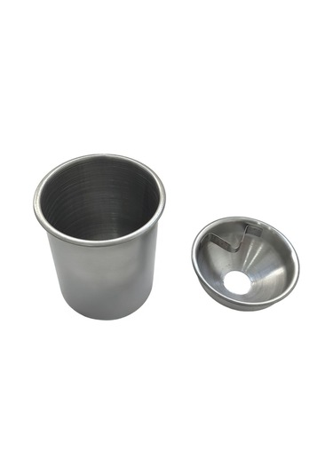 Çelik 10 Cm. Kafe Restaurant Kapaklı Yuvarlak Kül Tablası Küllük Cin899gr