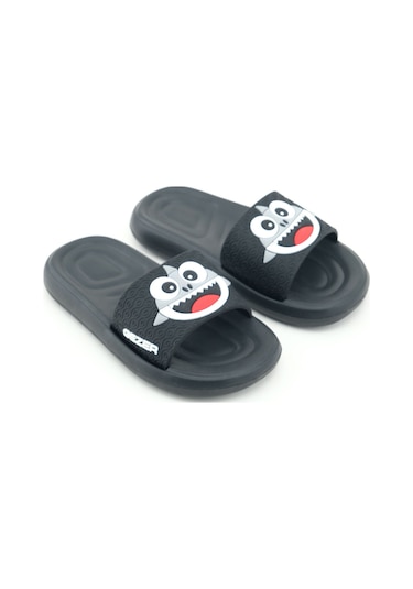 Gezer Yazlık Erkek Çocuk Eva Banyo Havuz Plaj Terlik Siyah